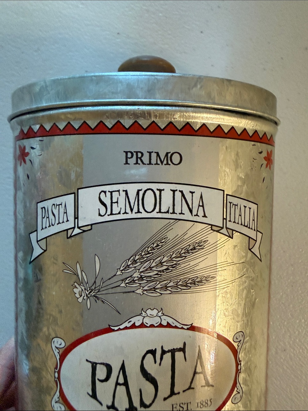Primo Vintage Semolina Pasta Storage Canister - Silver - Picture 7 of 12